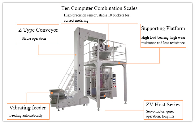 Multihead Frozen French Fries Packaging Machine