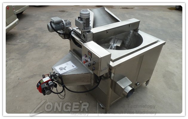 Gas heating chips frying machine