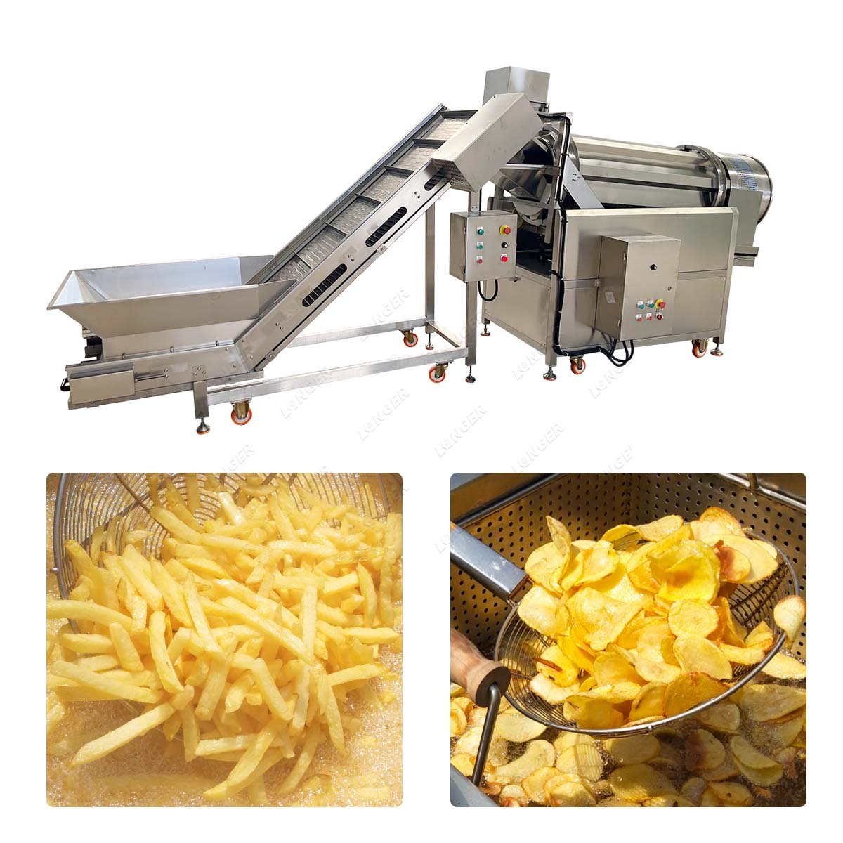 Continuous Potato Chips Seasoning System